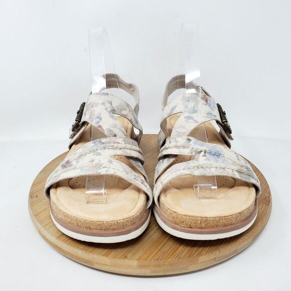 Clarks Sandals Women 7 Brynn Step Slide‎ Floral Low Wedge Platform Comfort Shoes - Picture 3 of 13